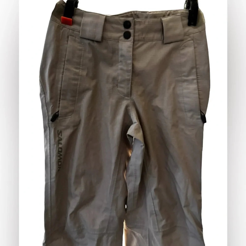 Salomon Advanced‎ Ski Snowboarding Men Unisex Pants Tan Logo Size 6